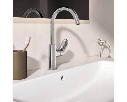 Ideal Standard Ceralife O Смеситель для раковины, на 1 отв., H21.5см., с поворотным изливом, с донным клапаном, цвет: хром. BE016AA