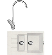 Комплект Мойка кухонная Lava D2.LAT latte + Смеситель SG07 CR chrome