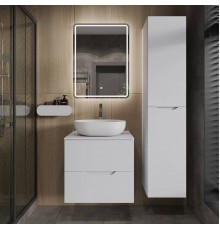 Мебель для ванной комнаты Orange Line 60 подвесная, 2 ящика, матовая белая с раковиной B05-480W