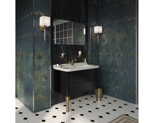 Kerasan Waldorf Комплект подвесной мебели 100см, с 2-мя ящиками, цвет: черный матовый. 4142K1bi/cr*1, 925531 Kerasan Waldorf Комплект подвесной мебели 100см, с 2-мя ящиками, цвет: черный матовый. 4142K1bi/cr*1, 925531