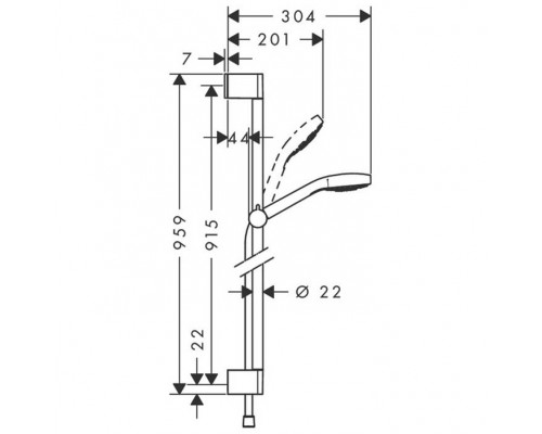 Hansgrohe Croma Select S 1j Uni Душевой гарнитур, цвет: хром. 26574400 Hansgrohe Croma Select S 1j Uni Душевой гарнитур, цвет: хром. 26574400