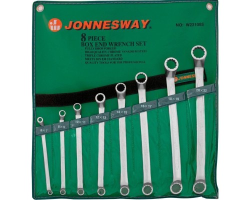 Набор ключей накидных Jonnesway 8 предметов изогнутые 75° Набор ключей накидных Jonnesway 8 предметов изогнутые 75°