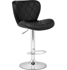 Барный стул Woodville Porch искусственная кожа, black, опора chrome