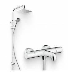 Душевой комплект Термостат Hansgrohe Ecostat 1001 CL ВМ 13201000 для ванны с душем + Стойка Vernis Shape 26282000 Showerpipe 230 1jet Reno хром