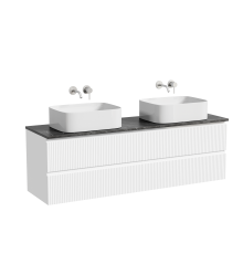Тумба с раковиной Sancos Snob R 160, bianco, столешница черный мрамор TT160A1, раковина CN6052