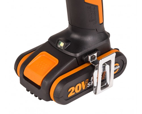Дрель-шуруповерт ударная аккумуляторная WORX WX370, 50Нм, 20В, 2Ач x2, ЗУ 2А, кейс