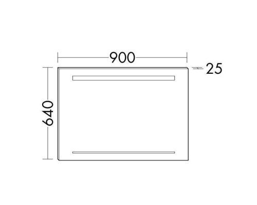 Burgbad Зеркало с подсветкой 90х64х2.5см , сенсорный выкл.с регулировкой силы света, IP24, корпус алюминий. SIHH090