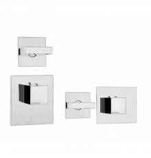 Bossini Rectangular Термостат для душа, встраиваемый, с девиаторм/запорным вентилем на 1 или 2 выхода, уст-ка верт/гор., цвет: хром. Z033201.030