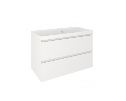 Тумба под раковину без столешницы Aqua de Marco Astra 90 подвесная, глянцевая белая, с органайзером