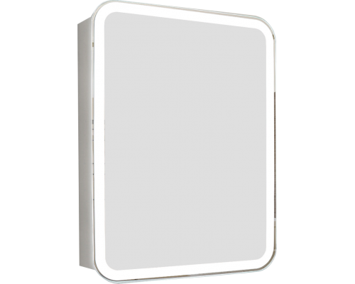 Зеркало-шкаф STWORKI Алта 50 с LED подсветкой и часами, с розеткой, правое