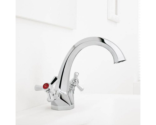 Stella Eccelsa Смеситель для раковины на 1 отверстие 3217M, с донным клапаном, цвет: хром. EC 00006 CR00