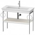 Duravit White Tulip Металлическая консоль 98.4x45х76см., напольная, 1 дерев. полка, 2 п/держ., цвет: Nordic White HighGloss. 2363100000,  WT4547BH4H4
