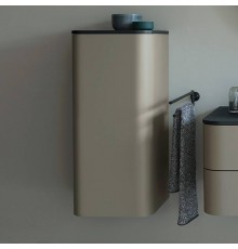 Duravit Happy D.2 Plus Шкаф подвесной 88x40x36см., с 2 стеклянными полками, 1 дверь, петли слева, цвет: stone grey satin matt/brushed walnut. HP1260L9292,  HP030008080