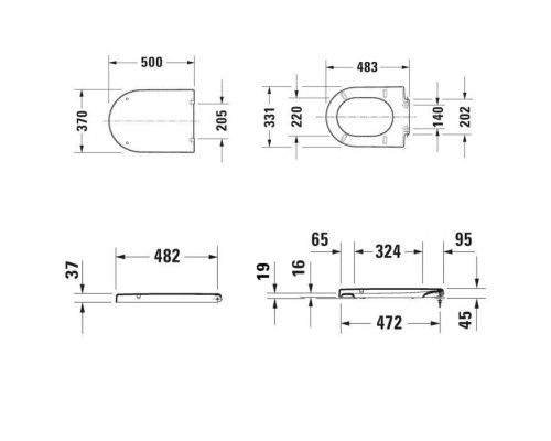 Duravit Starck 2  Сиденье для  унитаза , (для 253309, 212909) петли сталь, цвет: белый. 0063320000