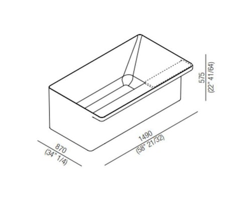 Agape Marsiglia Ванна отдельностоящая 149x87x57.5 см, с полкой, цвет: белый/темно-серый. AVAS1075ZGL Agape Marsiglia Ванна отдельностоящая 149x87x57.5 см, с полкой, цвет: белый/темно-серый. AVAS1075ZGL