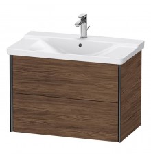 Duravit XViu Тумба подвесная 81x46.9x56.5см, с раковиной, 2 ящика, цвет: walnut dark/черный матовый. 2332850000,  XV41160B221