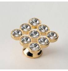 EBAN 9 Strass, ручка-кнопка для мебели, цвет: Swarovski золото. FACSTPO09OR