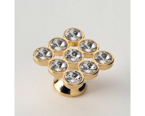 EBAN 9 Strass, ручка-кнопка для мебели, цвет: Swarovski золото. FACSTPO09OR EBAN 9 Strass, ручка-кнопка для мебели, цвет: Swarovski золото. FACSTPO09OR