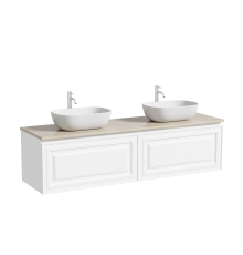 Тумба с раковиной Sancos Very 160, bianco, столешница бежевая TT160A2X, раковина CN6009