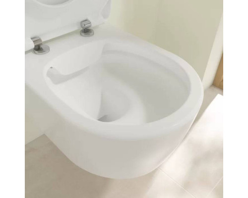 VilleroyBoch Avento Унитаз 37х53х31см.,подвесной, безободковый, в комплекте сиденье SlimSeat с микролифтом, цвет: альпийский белый. 5656RS01