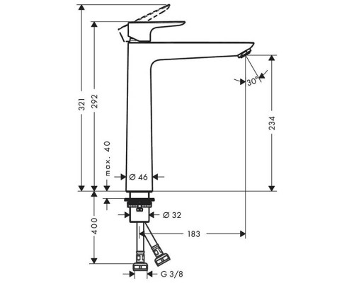Hansgrohe Talis E Смеситель для раковины, 1 отв., без донного клапана, цвет: шлифованная бронза. 71717140
