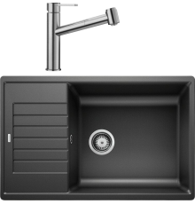 Комплект Мойка кухонная Blanco Zia XL 6S Compact 523273 антрацит + Смеситель Ambis-S 523119