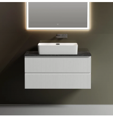 Тумба с раковиной Sancos Snob T 100 см, bianco, столешница черный мрамор, раковина CN5025
