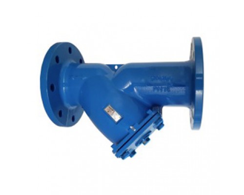 Фильтр сетчатый наклонный фланцевый с магнитной вставкой, DN100 PN16, корпус ковкий чугун, сетка нерж. сталь