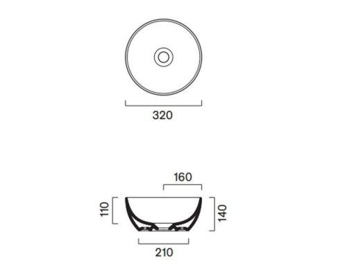 Catalano Sfera Раковина накладная диаметр 32хh14см, цвет: белый глянцевый. 0523320001