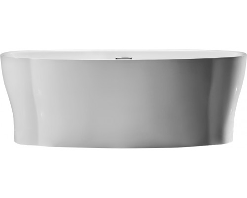 Акриловая ванна BelBagno BB403-1700-850 без опоры 170x85 см, отдельностоящая, овальная, со сливом-переливом