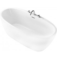 Акриловая ванна BelBagno BB404-1700-800 без опоры 170x80 см, отдельностоящая, овальная, со сливом-переливом