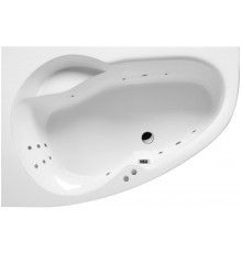 Акриловая ванна Excellent Newa WAEX.NEL16.LINE L 160x95 см, угловая, с гидромассажем, с каркасом, со сливом-переливом, асимметричная