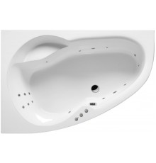 Акриловая ванна Excellent Newa WAEX.NEL16.SMART L 160x95 см, угловая, с гидромассажем, с каркасом, со сливом-переливом, асимметричная