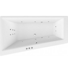 Акриловая ванна Excellent Sfera Slim WAEX.SFL17S.SMART L 170x100 см, угловая, с гидромассажем, с каркасом, со сливом-переливом, асимметричная