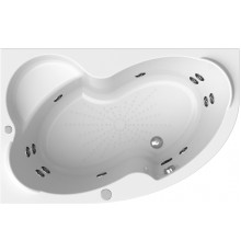 Акриловая ванна Radomir Vannesa Massage Ирма баланс, L 160x105 см, угловая, с гидромассажем, с каркасом, с экраном, со сливом-переливом, с полотенцедержателем, асимметричная