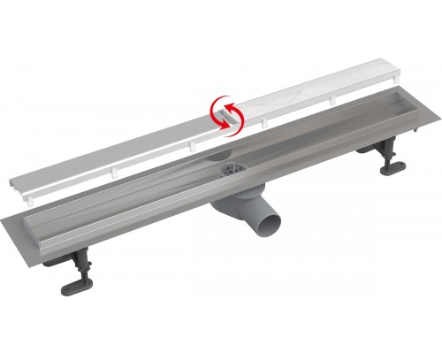 Душевой трап (лоток) AlcaPlast APZ13-DOUBLE9-650 с решеткой и опорами