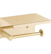 Держатель туалетной бумаги Boheme Uno 10971-G gold с полкой для телефона