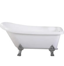 Акриловая ванна Ceruttispa Vito 9320 155x75 см, отдельностоящая, овальная, с ножками, со сливом-переливом