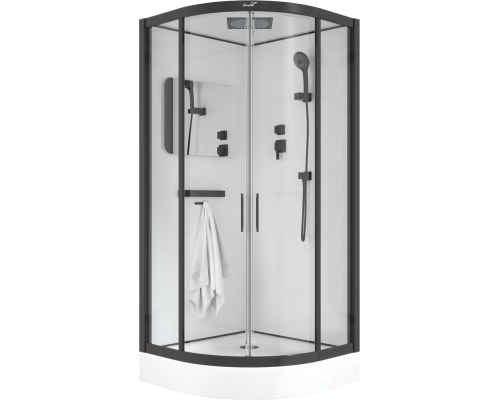 Душевая кабина Ceruttispa Viva 91B 90x90, профиль черный