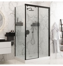 Душевой уголок Ceruttispa Marbella 120B-R 120x80, профиль черный