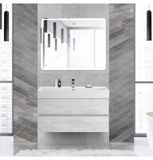 Мебель для ванной комнаты Cezares Molveno 46 100 legno bianco, с раковиной Cezares CZR-MIL-100-LVB