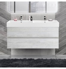 Тумба с раковиной Cezares Molveno 46 120 legno bianco, с раковиной Cezares CZR-MIL-120-2-LVB