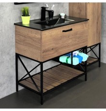 Тумба с раковиной Comforty Бредфорд 90 дуб темный