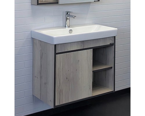 Тумба с раковиной Comforty Вена 70 подвесная, дуб дымчатый