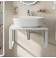 Столешница с раковиной DIWO Элиста 60 белый мрамор, с раковиной Moduo 50 Square