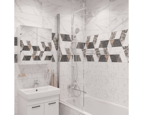 Шторка на ванну DIWO Коломна 4GW007 распашная, 80x150