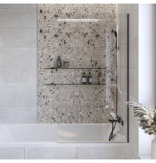 Шторка на ванну DIWO Ростов 4GW013 неподвижная, 80x150, черная матовая
