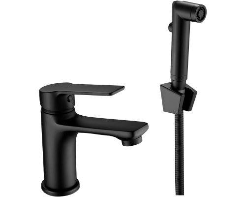 Смеситель для раковины ESKO Singapore Black SB 27H с гигиеническим душем, черный