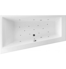 Акриловая ванна Excellent Sfera Slim WAEX.SFL17S.RELAX L 170x100 см, угловая, с гидромассажем, с каркасом, со сливом-переливом, асимметричная