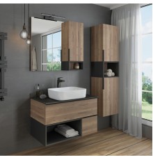 Мебель для ванной комнаты Comforty Штутгарт 90 подвесная, дуб темно-коричневый